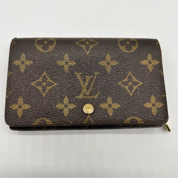 Louis Vuitton Vintage Monogram Porte Monnaie Billets Tresor Bifold Wallet w/Zip - Picture 1 of 8